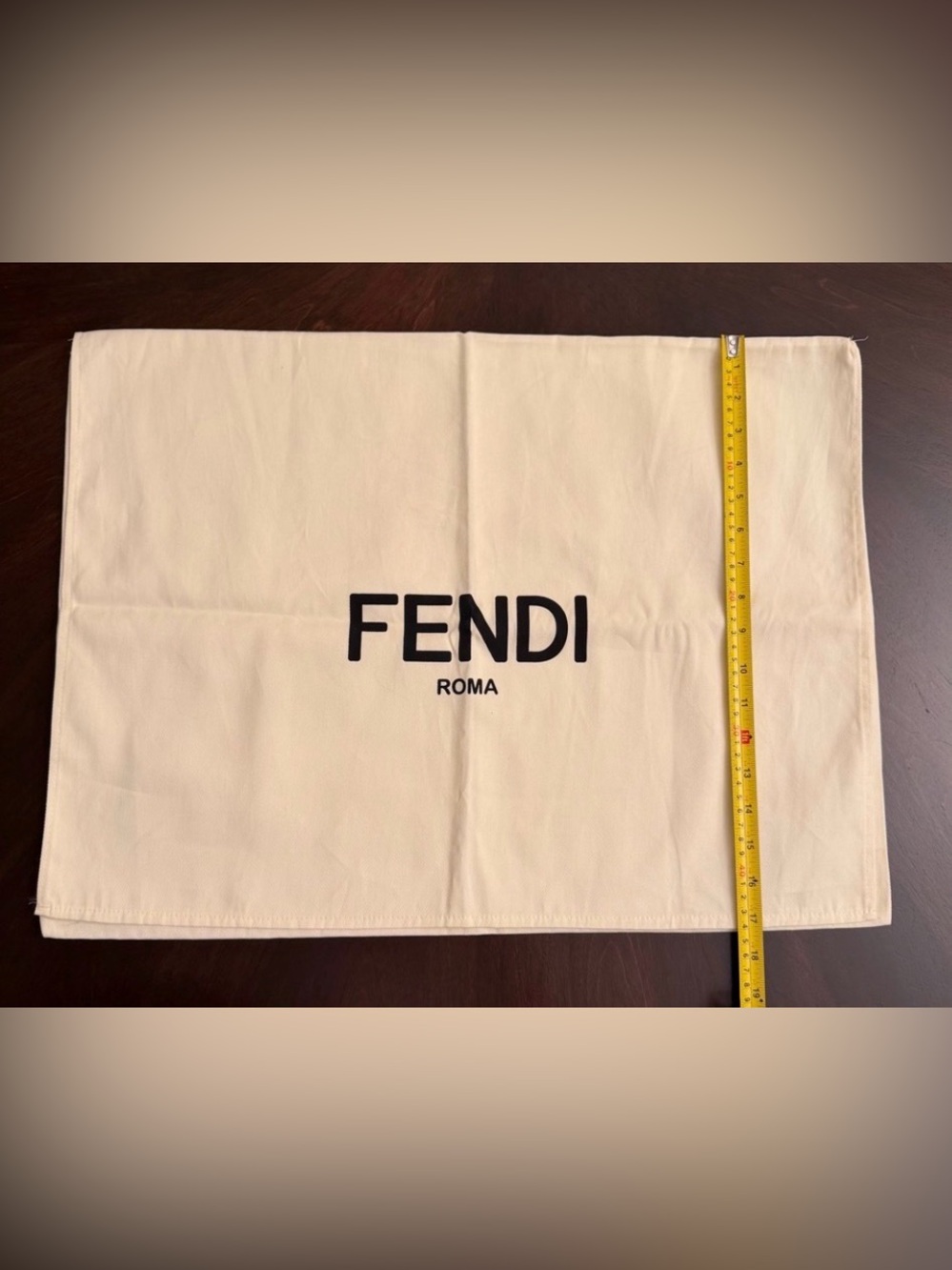 Fendi Cream Dust Bag with a flap Black Logo
24x17